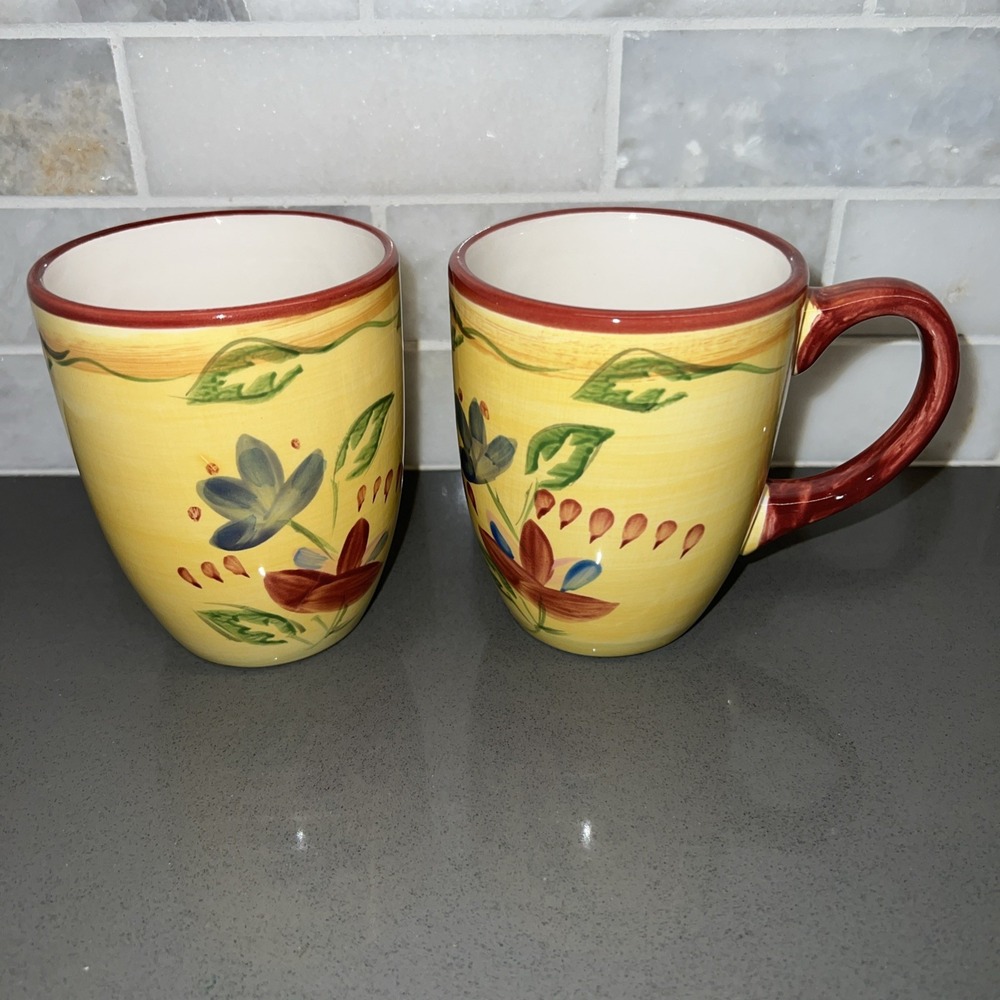 SET OF 2 PFALTZGRAFF  MUGS CUPS PALERMO EARTHENWARE DISCONTINUED